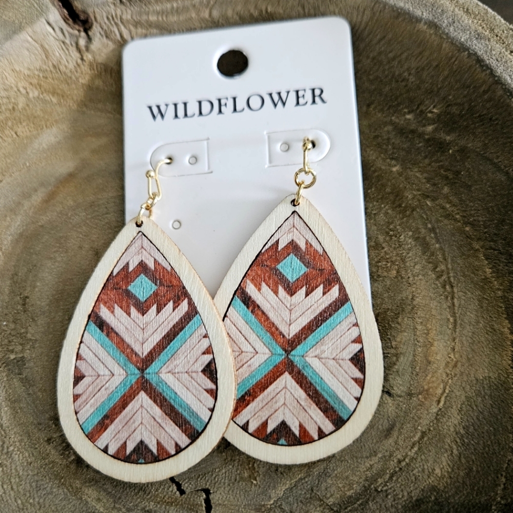 NEW wood design earrings